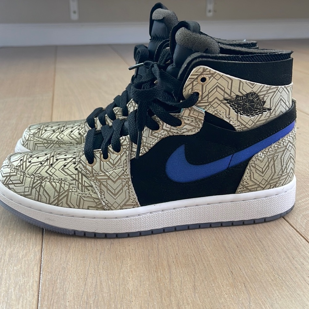 Jordan 1 High Zoom Air CMFT, Size 6.5 - Gold Laser